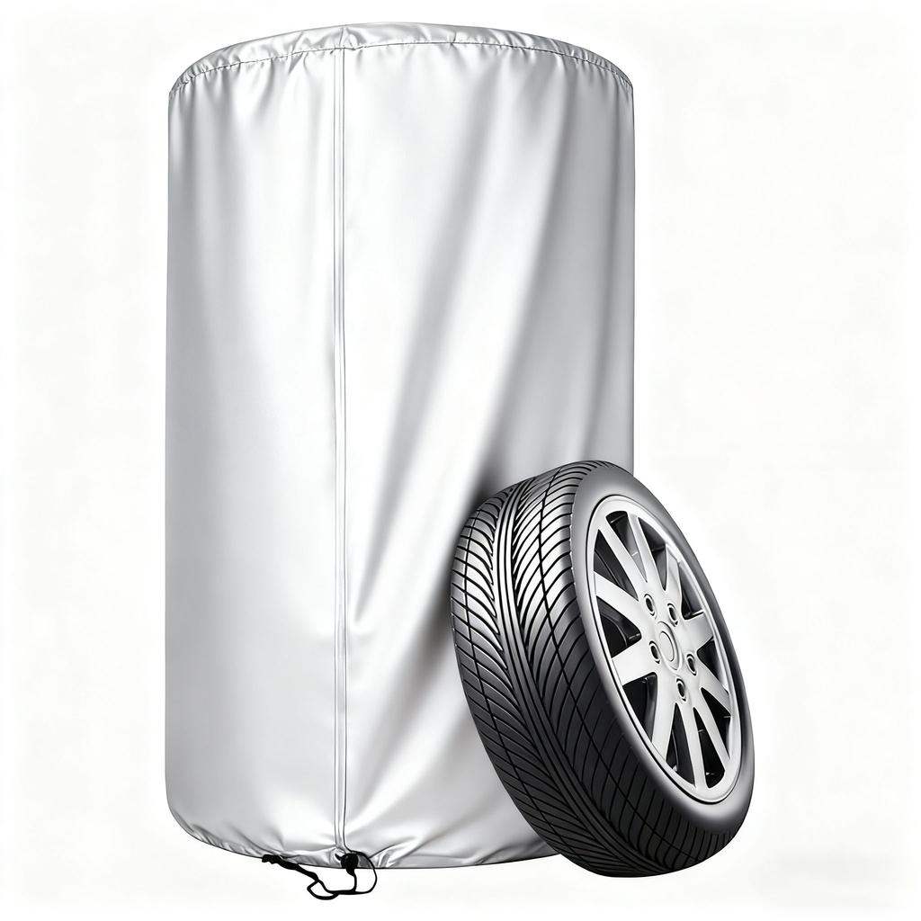 Dual-Sided Tire Storage Cover with Waterproof Zipper - 210D Waterproof, Dirt-Resistant for Indoor & Outdoor