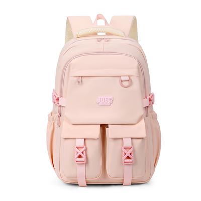 Solid Color Multi-Function Large Capacity Backpack Student Schoolbag