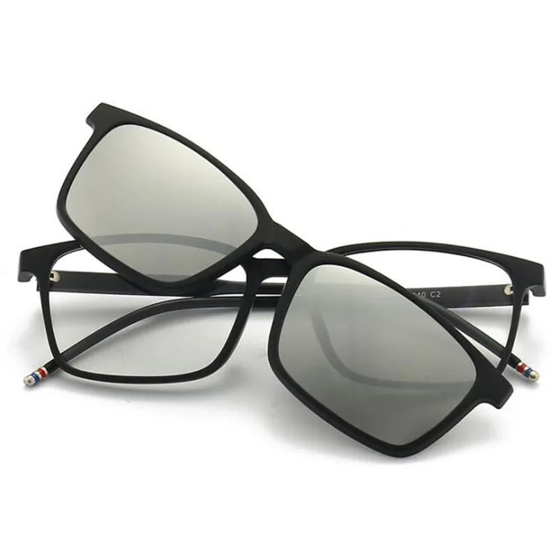 2295 Magnet Sun Clip Square Thin Frame Myopia Glasses 0 -0.5 -1.0 -2.0 -2.5 -3.0 -4.0 -5.0 To -6.0