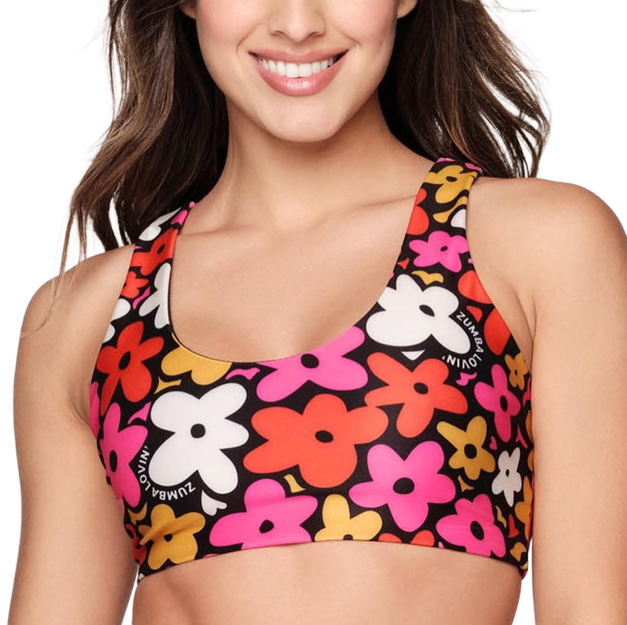 

Zumba Wear Sports Printed Floral Size Z1T000303 Bra, Print, Fitness, XS, Pink,