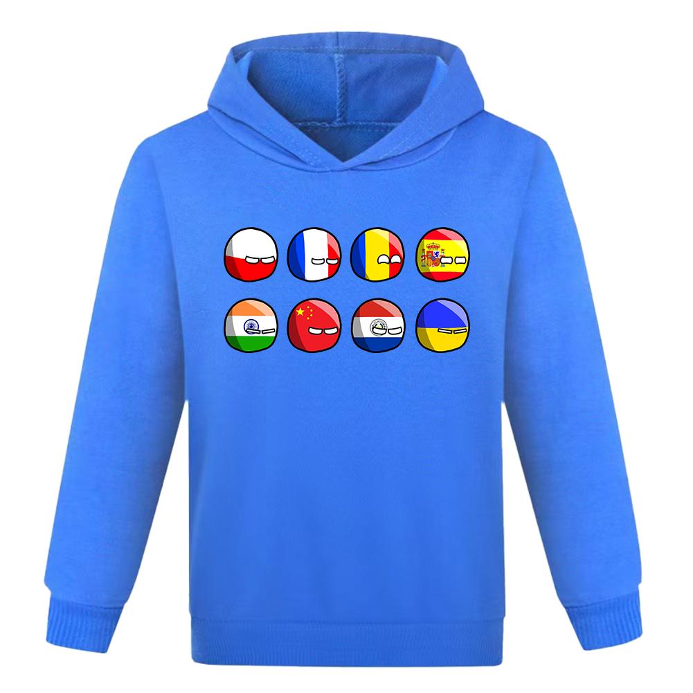 Kids Polandballs Countryballs Cartoon Hoodie Funny Girl 3D Printed Kids Sweatshirts Boys Trendy National Balls Pullovers