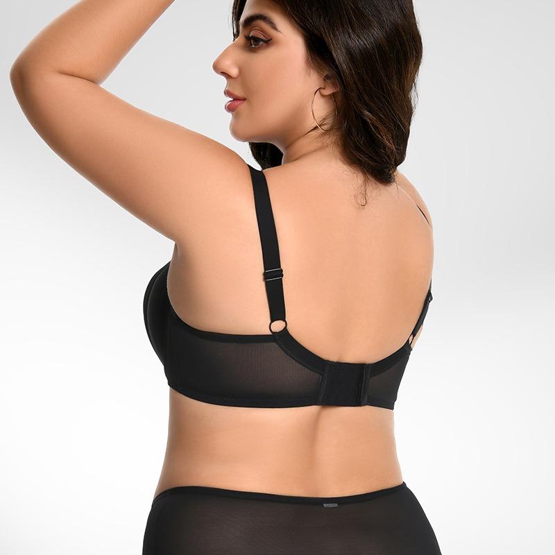 Plus Size Mesh Bra Soft Underwire Ultra Thin Minimizer Bra