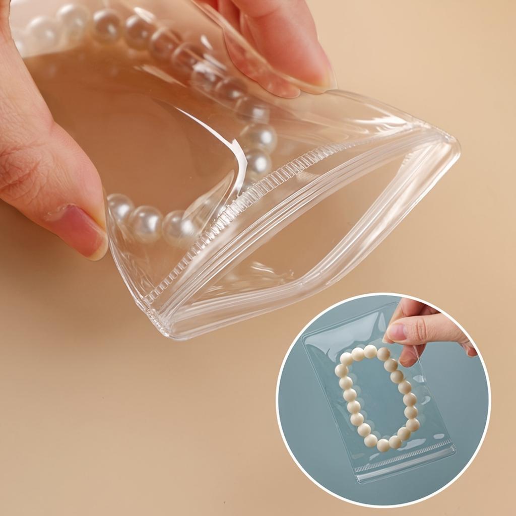 50pcs, Anti-oxidation Jewelry Bags, Clear Jewelry Zipper Bags, Small Jewelry Organizer, Ring Earring Storage Bags,