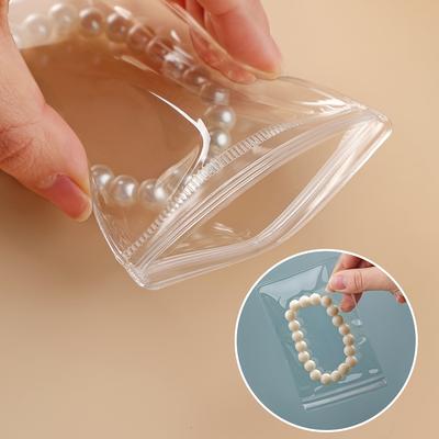 50pcs, Anti-oxidation Jewelry Bags, Clear Jewelry Zipper Bags, Small Jewelry Organizer, Ring Earring Storage Bags,