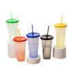 10 Stück Farbwechselbecher Plastikstrohhalm Eisbecher Großes Fassungsvermögen Kaltgetränkebecher Wasserflasche Party Reise Getränkebecher