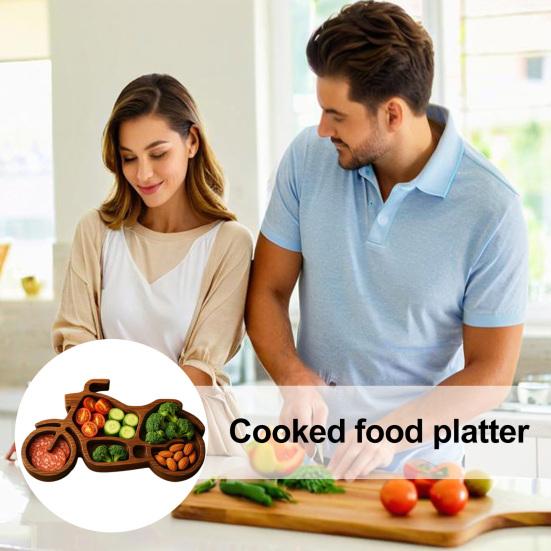 Wooden Serving Tray Vehicle Charcuterie Platter Cookie Display Tray for Cold Cuts Cheeses Fruits Nuts Fun Party Tray