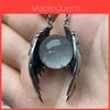 Ghost Wings Faux Crystal Vintage Necklace With Cartoon Pendant For Fashion Ol Women Men
