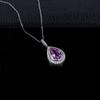 S925 Sterling Silver Pear-shaped Pink Gem Necklace for Women - Elegant Pendant for Formal, Daily, or Birthday Wear