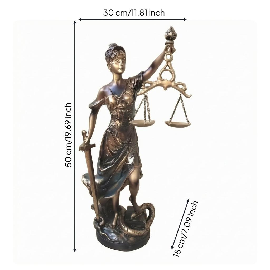 Bronze-Finish Lady Balance Decor Piece Classical for Office, Entryway