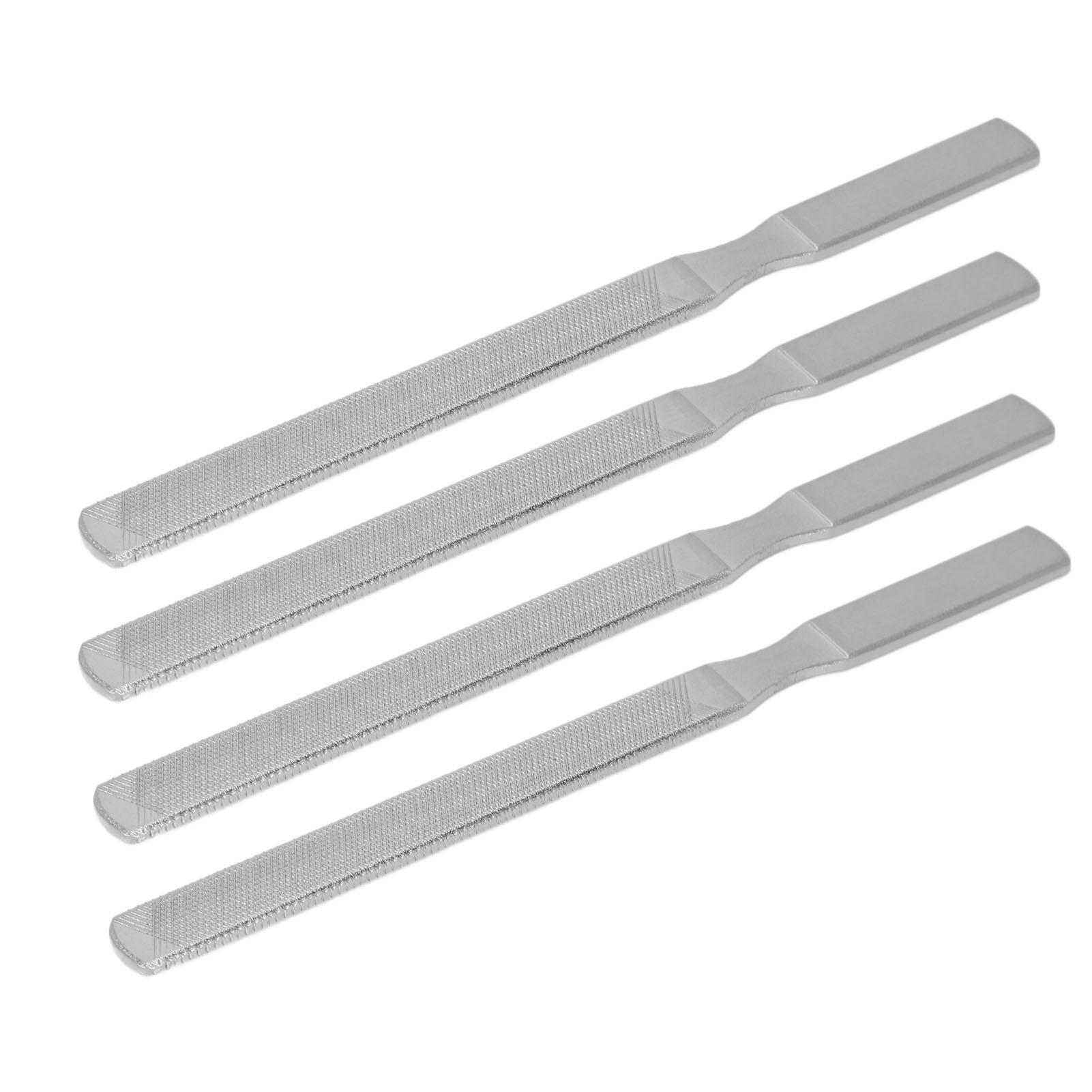 

10pcs Stainless Steel Nail Files with Anti Slip Handle 4 Sides Double Sided Metal Nail Files 130mm