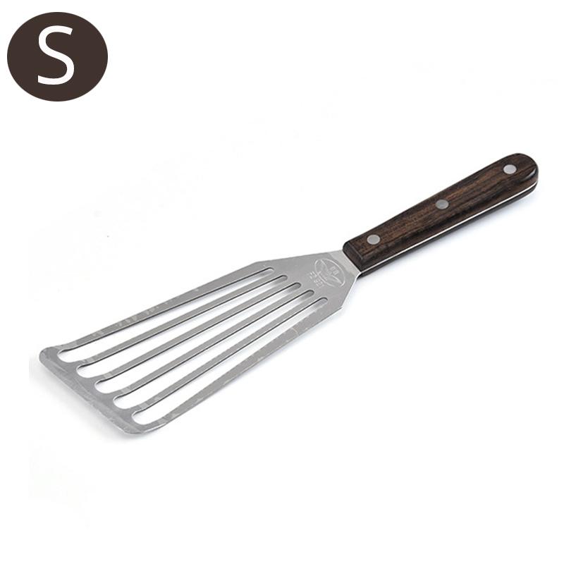 Stainless Steel Slotted Turner & Fish Spatula With Wooden Handle - Kitchen Tools by Leeseph