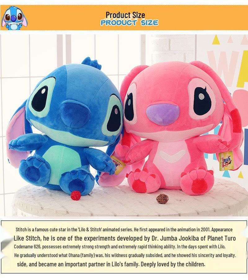 Cute Pink Stitch Plush Toy - Lilo & Stitch Cartoon Pillow for Kids