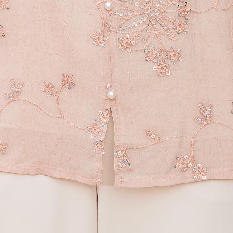 Da Tang Fu Ren Elegant Sequin V-Neck Summer Top