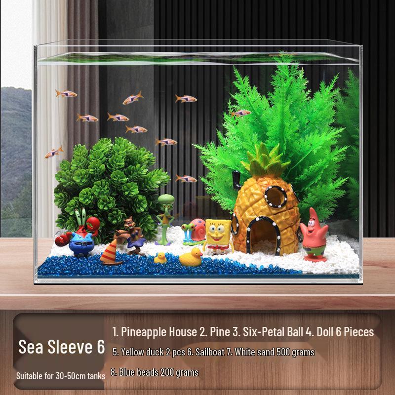 Ananas Huis Aquarium Decoratieset – Thema Figuurtjes en Decoraties van SpongeBob