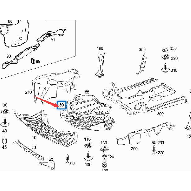 Mercedes-Benz S-klass W221/CL W216 Motor Underskydd (2215240601)
