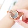 Mode Frauen Rose Gold Edelstahl Mesh Gürtel Doppel Farbe Uhr Luxus Damen Quarzuhr