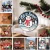 Christmas Tree Decoration Pendant Wooden Pendant, Decorative Reindeer/Santa Claus/Gnome Pattern Hanging Sign, Welcome Sign with Natural Pine