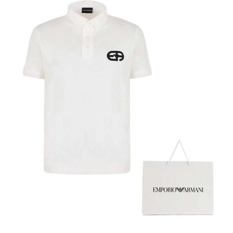 Emporio Armani Lyocell-blend jersey polo shirt with embossed Ea logo embroidery 8N1FB6-1JUVZ-0101