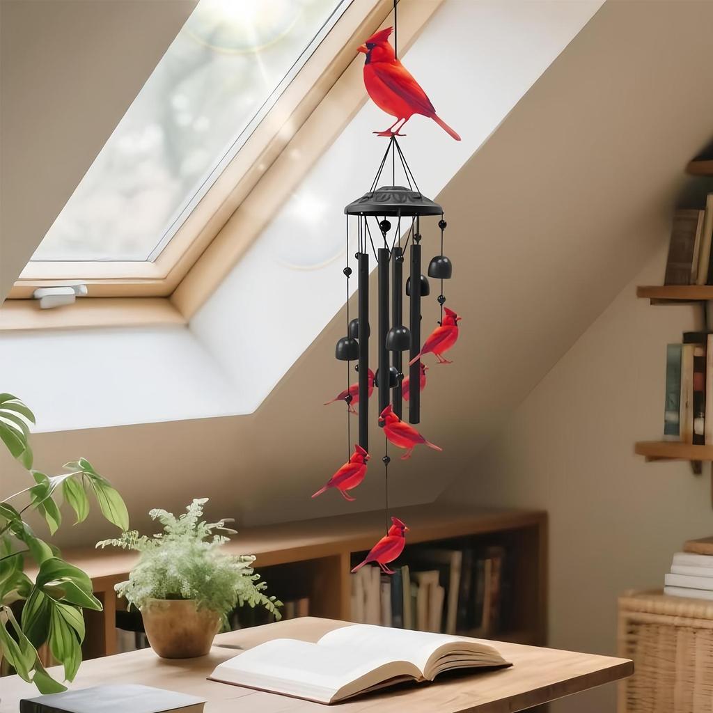 Cardinal Wind Chimes Outdoors Memorial Decoration Bird Windchime For Christmas Outside Garden Patio Yard Apartment Loss Of Mom