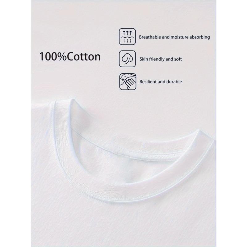 Bold Letter Print T-Shirt for Men 100% Cotton Lightweight Regular Fit Casual Summer Tee with Minimalist Design, Machine Washable
