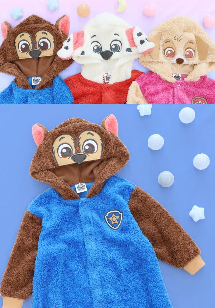 Kai-Tak Family Paw Patrol Kids' Fleece Kigurumi Pajamas (Blue (Chase), 130cm)