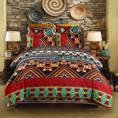 Juego de Funda Nórdica de Estilo Bohemio de 3 Piezas, Ropa de Cama Suave, Cómoda y Transpirable con Fundas de Almohada para Decoración de Dormitorio y Habitación de Invitados