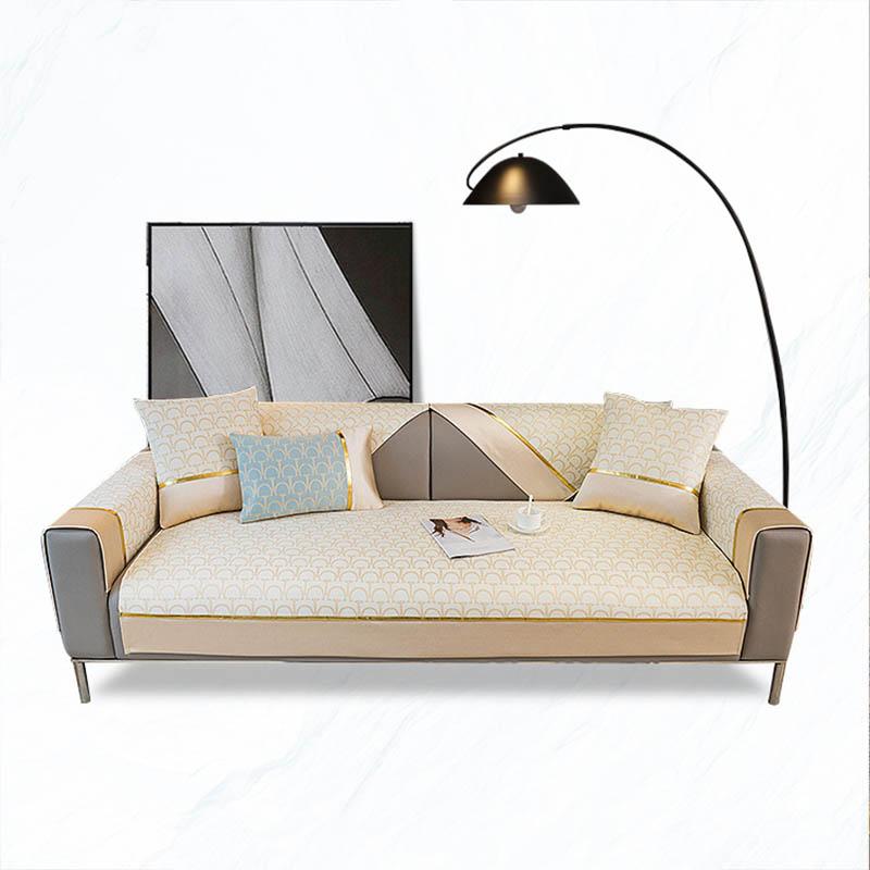 Ice Silk Sofa Cushion Summer Mat Seat Cushion Light Luxury Wind Non-slip Sofa Cover Modern High-end Seat Cushion Cover Towel