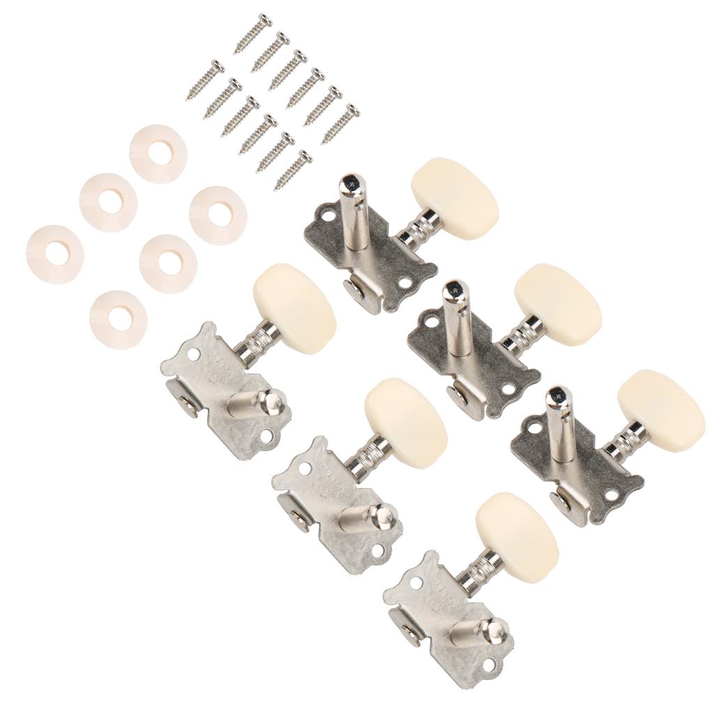 6PCS Guitar String Button Single Hole Steel Column Square Head Folk Instrument Tuning Pegs
