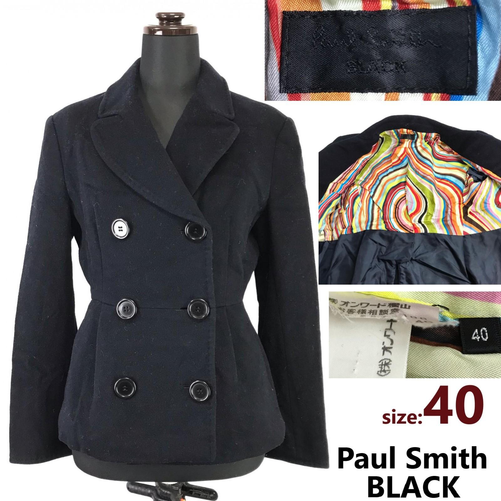

Paul Smith BLACK Short Wool Pea Coat [40/Women’s L/Black] Outerwear Coat Jacket(USED)