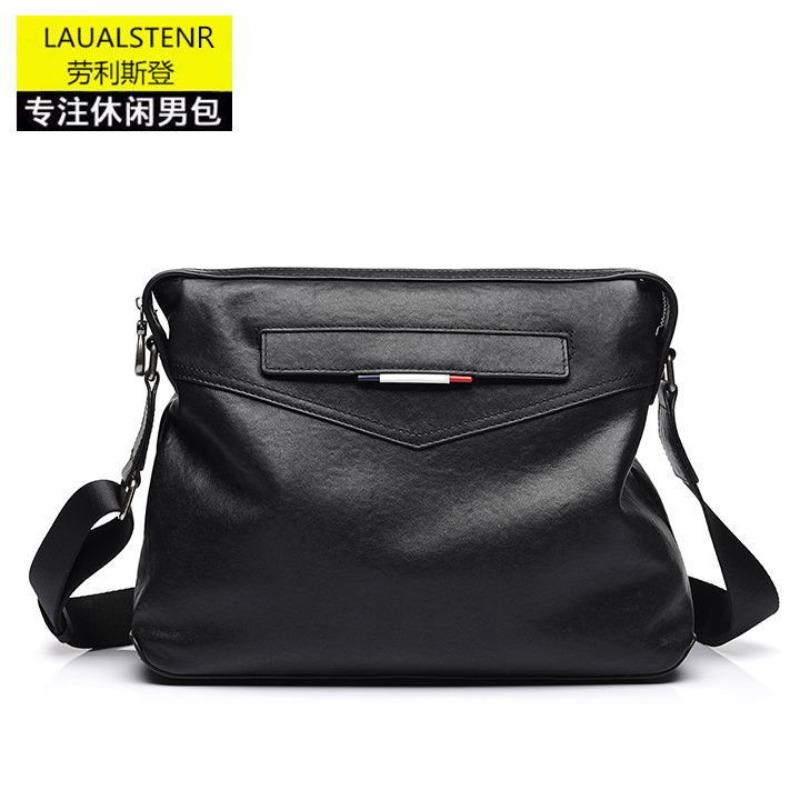 Hot-selling first-layer cowhide fashion satchel men s bag black trend shoulder bag men s leather retro messenger bag boys чёрный