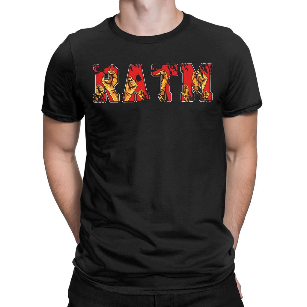 Rage Against The Machine Cotton TShirt For Men Beach  Funny T Shirts Round Neck Fashion Tees Plus Size Design Tops