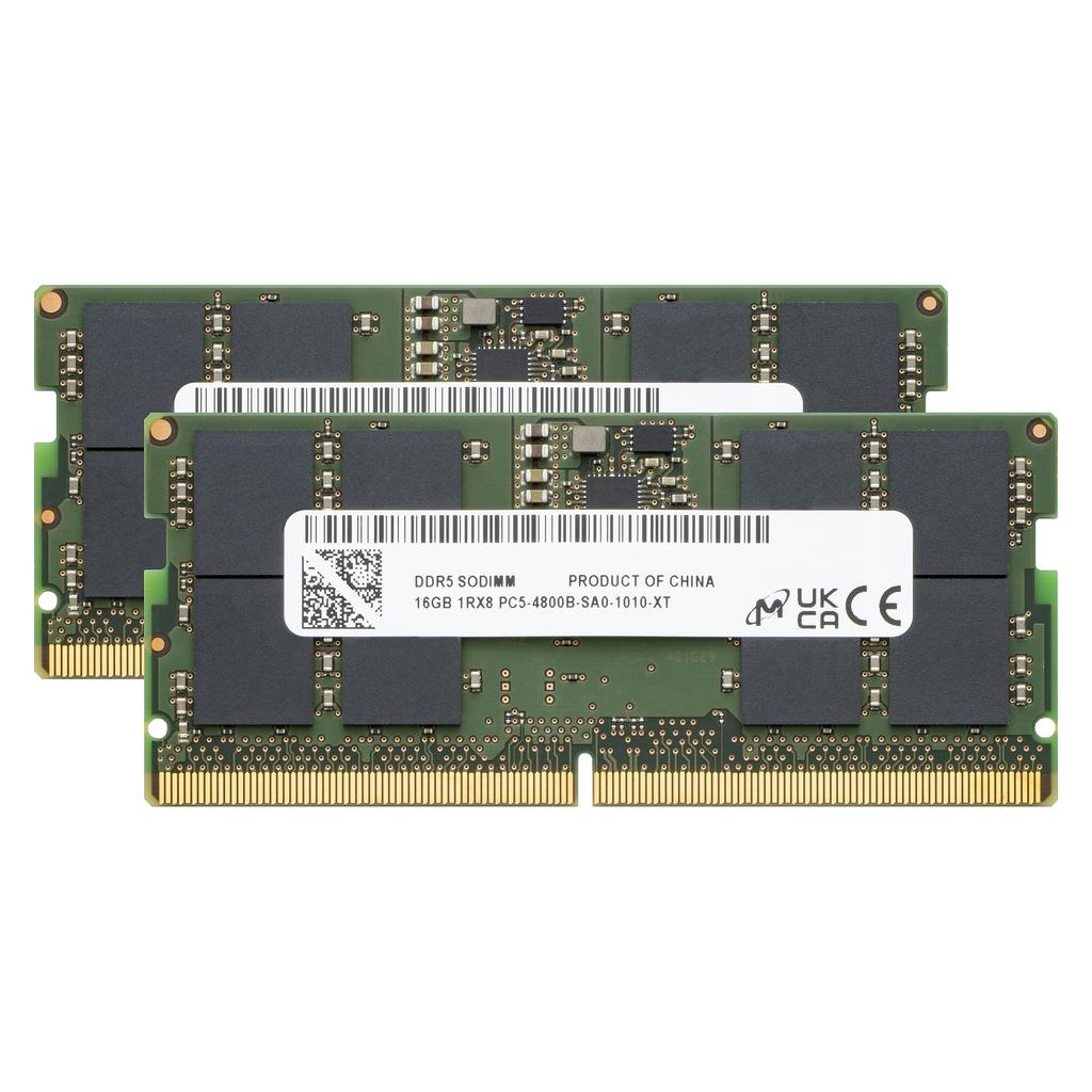 Princeton Genuine Micron 32GB X DDR5 4800 SODIMM CL40 Laptop Memory (2 16GB) (PC5-38400) 262-pin 1.1V HBN4800-16GX2
