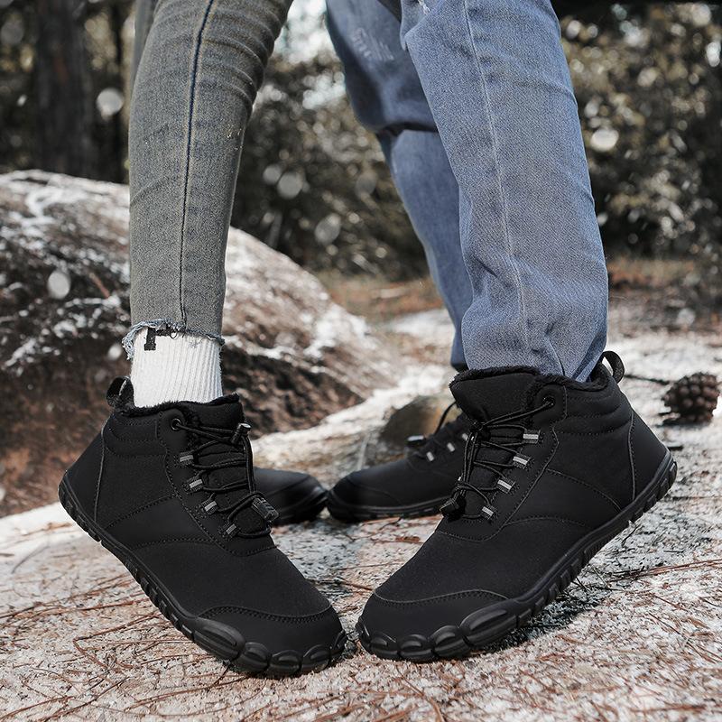 Thickened and Velvet Five-finger Snow Boots for Men and Women In Winter, Waterproof, Cold-proof, Non-slip, Warm and Comfortable Outdoor Hiking Shoes