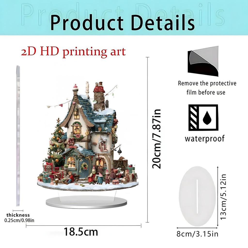New Christmas Moon Acrylic Desktop Ornament for Home or Office