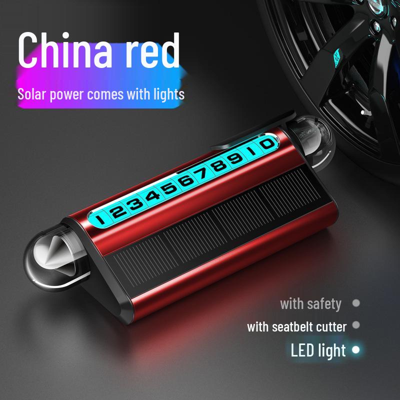 

2025 Солнечная Светящаяся Номерная Табличка для Парковки Автомобиля и Многофункциональный Аварийный Молоток