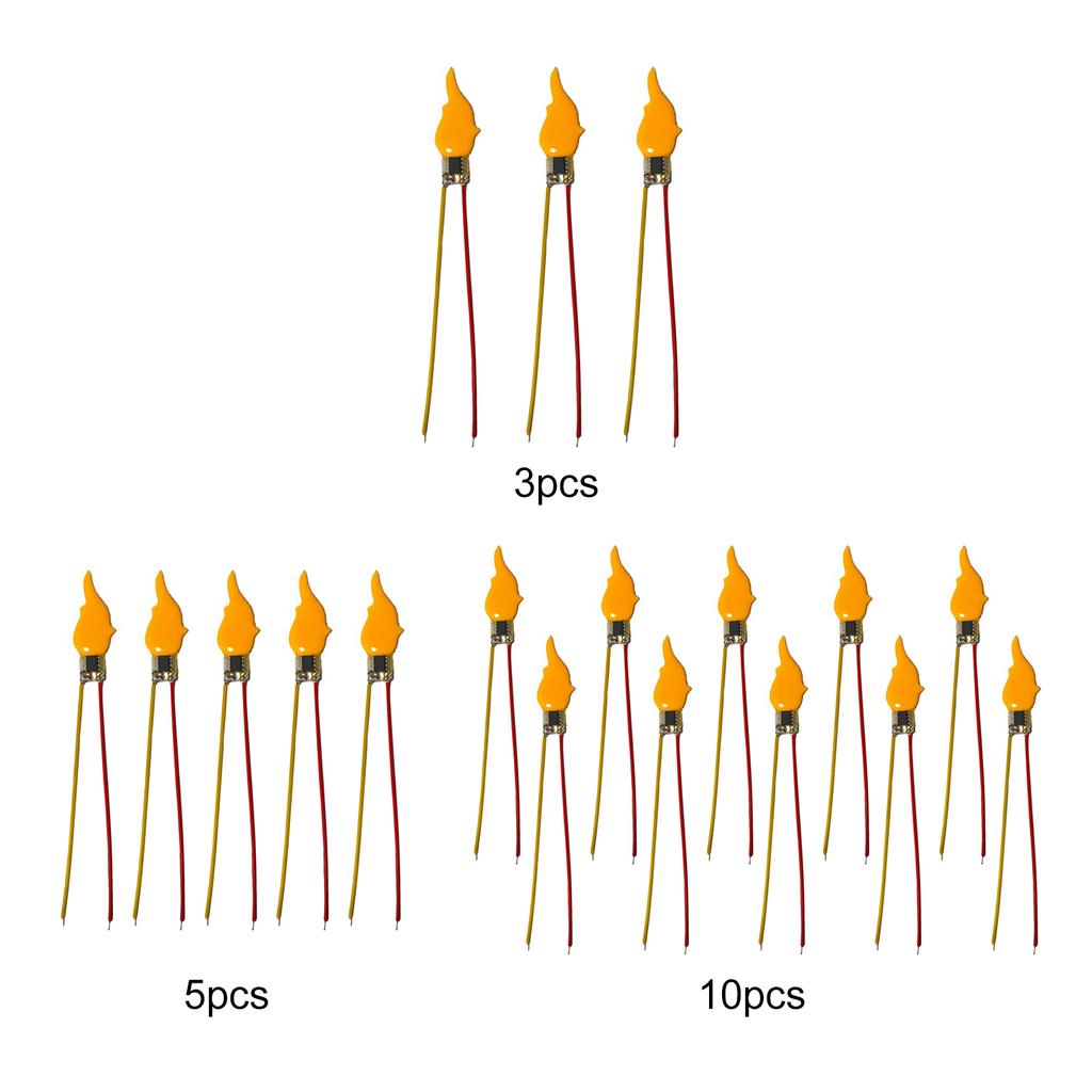 3/5/10PCS Flame Light Bulbs 2200K Diode 3V LED Flame Effect Light Bulb Light Bulb Accessories for Halloween Christmas Decor