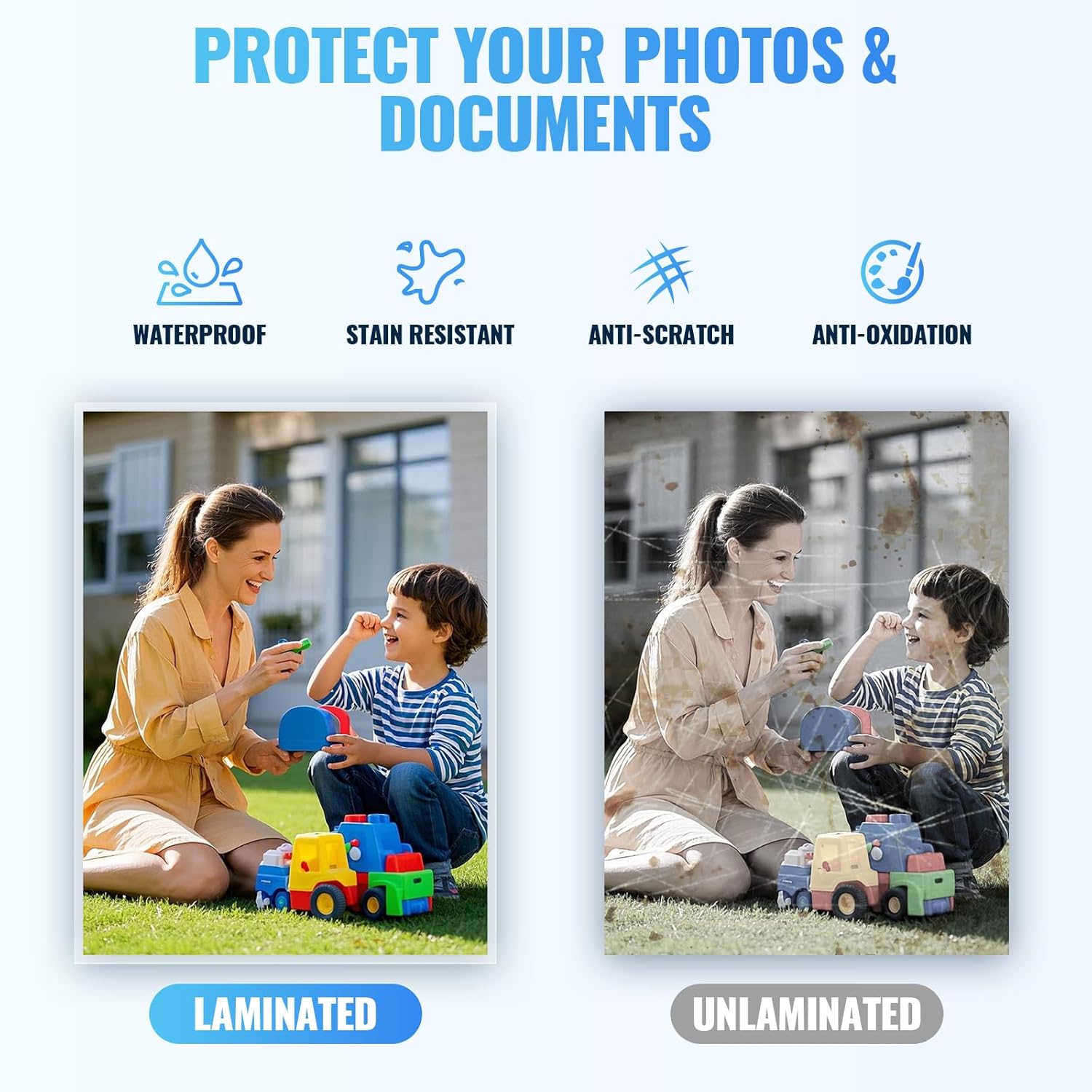 Crenova Thermal Laminating Pouches, 50pcs Laminating Sheets (5pcs A4+ 20pcs A5+ 25pcs A6), 3 Mil Clear Pouches for laminator