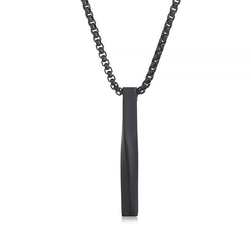 Gold Plated Men's Long Chain Necklace Fashion Screw Design with Spiral Pendant Hip Hop Party Anniversary Jewelry Gift for Men