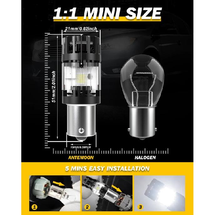 2pcs 1156 ba15s p21w Canbus Led Car Lights Turbo Diode Plug and Play SMD 1860 Chips No Error For Dacia Logan Jogger Spring