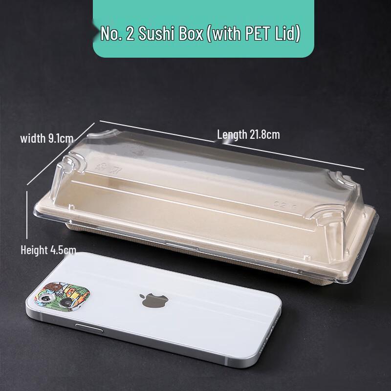 Disposable Sushi Takeout Box with Clear Lid (100-count)