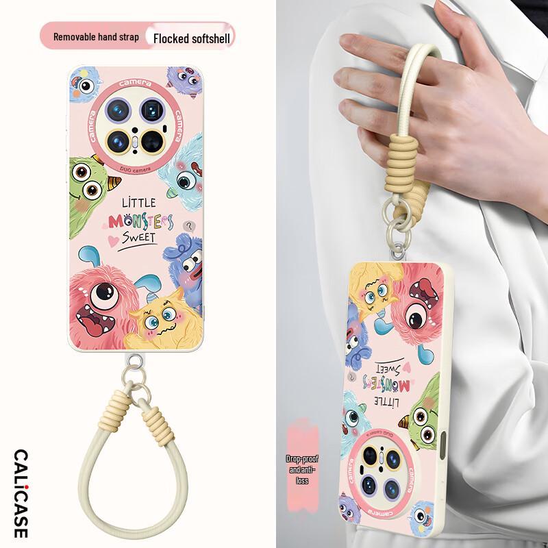 Cute Cartoon Silicone Phone Case with Lanyard for Huawei Mate Series