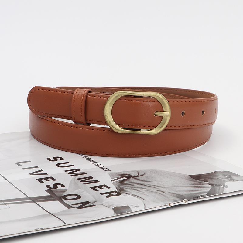Womens Spring Simple Belt With Alloy Buckle For Everyday Jeans And Skirts