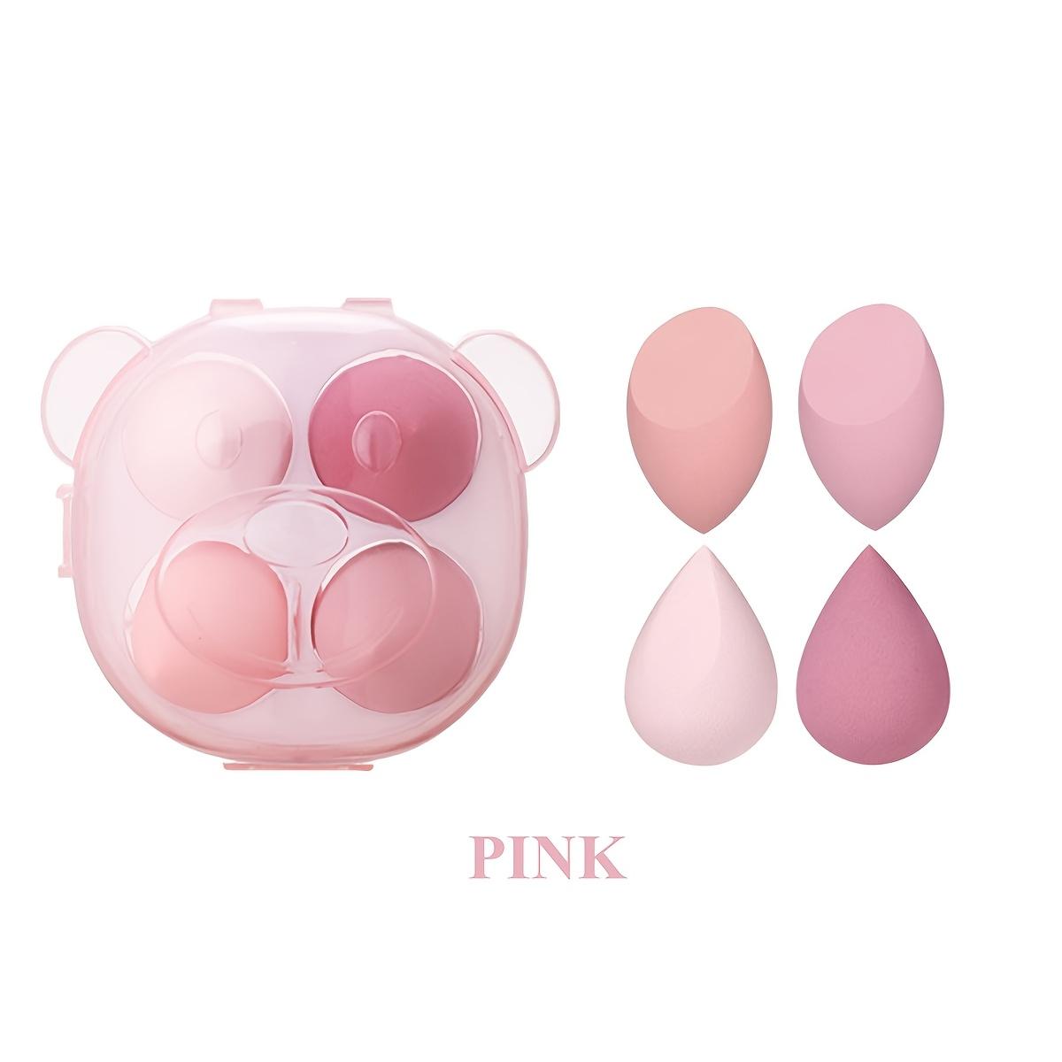 

4 шт., женский блендер для макияжа, косметическая пуховка, губка для макияжа, пудра, губка, инструменты для красоты, аксессуары для макияжа розовый