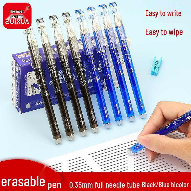 Mo Yi Ca 0.35mm Crystal Blue & Black Heat Erasable Gel Pen Refills