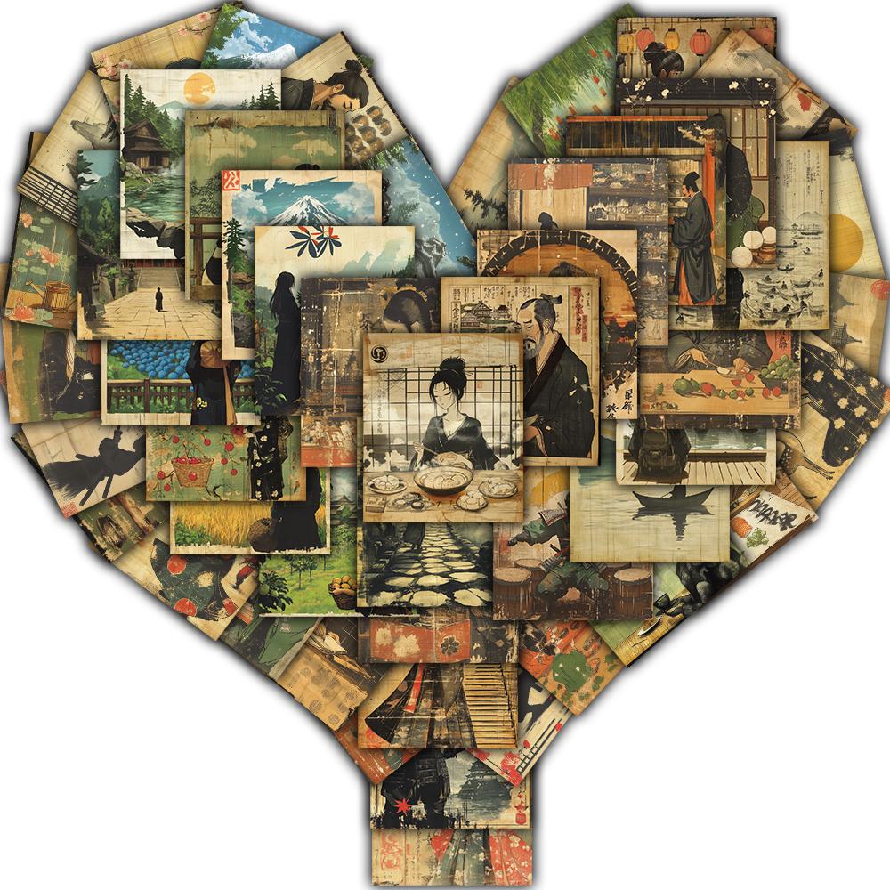 

50PCS Ukiyo-e woodcut portrait Stickers Japan Notebooks Scrapbooking Stationery Collage Photo Frames Phone Gifts Viewing Sticker