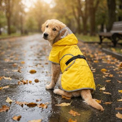 Reflective Dog Hooded Raincoat Windproof Pet Waterproof Cloak Pet All Inclusive Raincoat Rainy Day