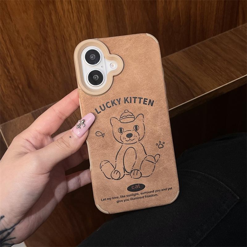 Cute and Creative Niche Ins Velvet Line Cats for Autumn and Winter Are Suitable for Apple 16promax