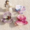 2pcs Silicone Cotton 3D Printed Phalaenopsis Orchid Small Flower Heads Exquisite Wedding Decorations Faux Flowers