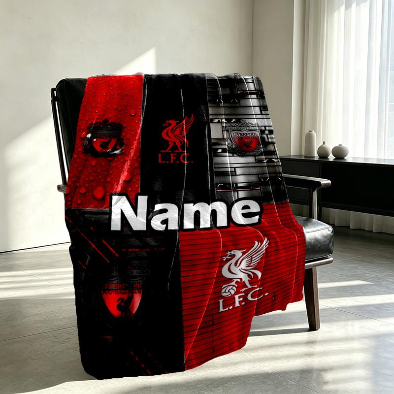Custom Name Personalized Football team F.C Print Blankets, Home Decor, Bedroom, Sofa, Camping, Couch, Gifts for Birthday Christmas