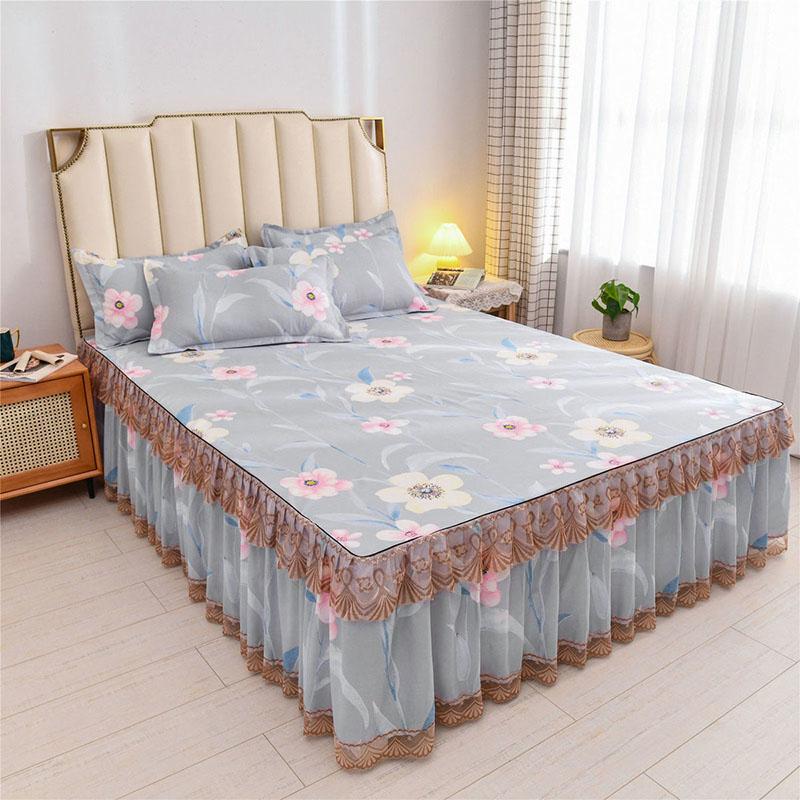 

3 шт./компл. простыни в стиле принцессы, корейские простыни для кровати королевского размера, юбка с принтом, защитный чехол Simmons 150*200cm